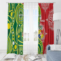 Tonga Australia Rugby Window Curtain Kangaroos And Tonga Mate Maa Together LT05 - Polynesian Pride