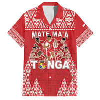 Custom Tonga Rugby Family Matching Off Shoulder Short Dress and Hawaiian Shirt Tonga Mate Ma'a Take The Lead