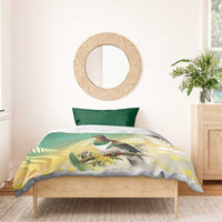 New Zealand Pigeon Kereru Bedding Set Maori Fern Art Green Gradient - Polynesian Pride