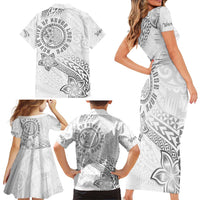 Brain Cancer Warrior Family Matching Short Sleeve Bodycon Dress and Hawaiian Shirt Never Give Up LT05 - Polynesian Pride