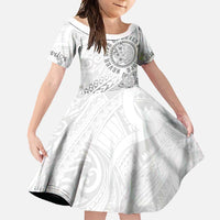 Brain Cancer Warrior Family Matching Tank Maxi Dress and Hawaiian Shirt Never Give Up LT05 Daughter's Dress White - Polynesian Pride