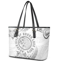 Brain Cancer Warrior Leather Tote Bag Never Give Up LT05 - Polynesian Pride