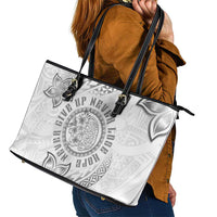 Brain Cancer Warrior Leather Tote Bag Never Give Up LT05 - Polynesian Pride