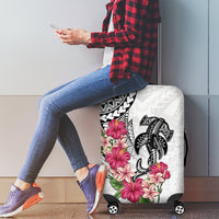 White Polynesian Hammerhead Shark Tribal Pattern Luggage Cover