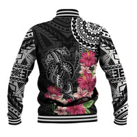 Black Polynesian Hammerhead Shark Tribal Pattern Baseball Jacket LT05 - Polynesian Pride