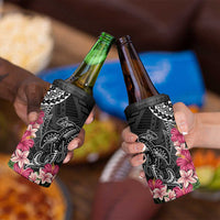 Black Polynesian Hammerhead Shark Tribal Pattern 4 in 1 Can Cooler Tumbler