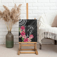 Black Polynesian Hammerhead Shark Tribal Pattern Canvas Wall Art