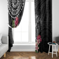 Black Polynesian Hammerhead Shark Tribal Pattern Window Curtain LT05 - Polynesian Pride