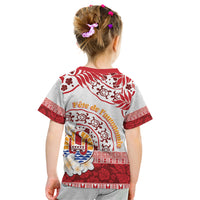 French Polynesia Internal Autonomy Day Kid T Shirt Tropical Hibiscus And Turtle Pattern LT05 - Polynesian Pride