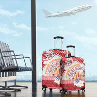 French Polynesia Internal Autonomy Day Luggage Cover Tropical Hibiscus And Turtle Pattern LT05 - Polynesian Pride