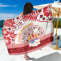 French Polynesia Internal Autonomy Day Sarong Tropical Hibiscus And Turtle Pattern LT05 One Size 44 x 66 inches Red - Polynesian Pride