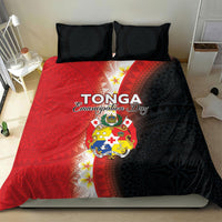 Tonga Emancipation Day Bedding Set Tongan Ngatu Pattern With Plumeria LT05 - Polynesian Pride