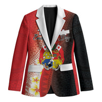 Personalised Tonga Emancipation Day Blazer Tongan Ngatu Pattern With Plumeria LT05 Unisex Red - Polynesian Pride