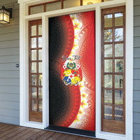 Personalised Tonga Emancipation Day Door Cover Tongan Ngatu Pattern With Plumeria LT05 - Polynesian Pride
