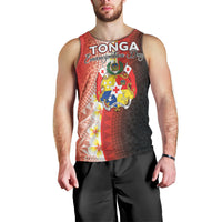 Personalised Tonga Emancipation Day Men Tank Top Tongan Ngatu Pattern With Plumeria LT05 - Polynesian Pride