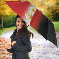 Tonga Emancipation Day Umbrella Tongan Ngatu Pattern With Plumeria LT05 - Polynesian Pride