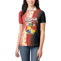 Personalised Tonga Emancipation Day Women Polo Shirt Tongan Ngatu Pattern With Plumeria LT05 - Polynesian Pride