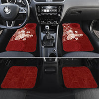 Tonga Ngatu Motifs Car Mats With Coat Of Arms Red