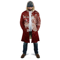 Tonga Ngatu Motifs Cloak With Coat Of Arms Red