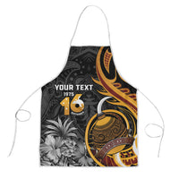 Personalised Papua New Guinea Apron Happy 50th Independence Anniversary LT05 Black - Polynesian Pride
