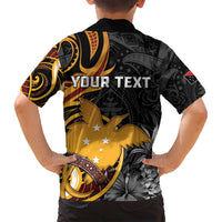 Personalised Papua New Guinea Family Matching Long Sleeve Bodycon Dress and Hawaiian Shirt Happy 50th Independence Anniversary LT05 - Polynesian Pride