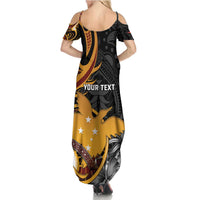 Personalised Papua New Guinea Family Matching Summer Maxi Dress and Hawaiian Shirt Happy 50th Independence Anniversary - Polynesian Pride