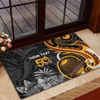 Personalised Papua New Guinea Rubber Doormat Happy Independence Day LT05 - Polynesian Pride