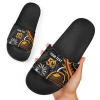 Papua New Guinea Slide Sandals Happy 50th Independence Anniversary - Polynesian Pride