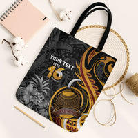 Personalised Papua New Guinea Tote Bag Happy Independence Day LT05 Black Strap One Size Black - Polynesian Pride