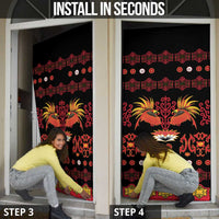 Papua Batik Motif Door Cover Papua Spirit Black Version - Polynesian Pride