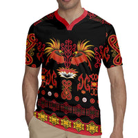 Papua Batik Motif Rugby Jersey Papua Spirit Black Version - Polynesian Pride