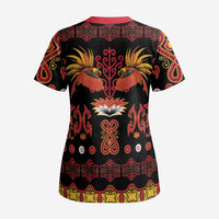 Papua Batik Motif Scrub Top Papua Spirit Black Version - Polynesian Pride