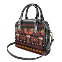 Papua Batik Motif Shoulder Handbag Papua Spirit Black Version - Polynesian Pride