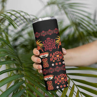 Papua Batik Motif Skinny Tumbler Papua Spirit Black Version LT05 - Polynesian Pride