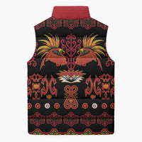 Papua Batik Motif Sleeveless Puffer Jacket Papua Spirit Black Version - Polynesian Pride