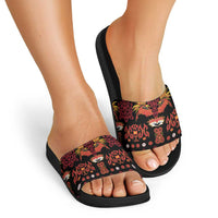 Papua Batik Motif Slide Sandals Papua Spirit Black Version - Polynesian Pride