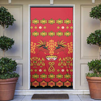 Papua Batik Motif Door Cover Papua Spirit Red Version - Polynesian Pride