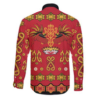 Papua Batik Motif Family Matching Mermaid Dress and Hawaiian Shirt Papua Spirit Red Version LT05 - Polynesian Pride