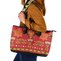 Papua Batik Motif Leather Tote Bag Papua Spirit Red Version LT05 Red - Polynesian Pride