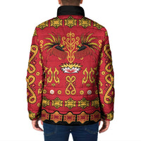 Papua Batik Motif Padded Jacket Papua Spirit Red Version - Polynesian Pride