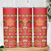 Papua Batik Motif Skinny Tumbler Papua Spirit Red Version LT05 - Polynesian Pride