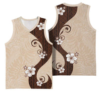 Polynesia Hibiscus Basketball Jersey Cameo Curve Motif - Polynesian Pride