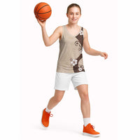 Polynesia Hibiscus Basketball Jersey Cameo Curve Motif - Polynesian Pride