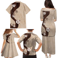 Polynesia Hibiscus Family Matching Puletasi and Hawaiian Shirt Cameo Curve Motif LT05 - Polynesian Pride