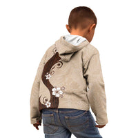 Polynesia Hibiscus Kid Hoodie Cameo Curve Motif - Polynesian Pride