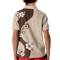 Polynesia Hibiscus Kid Polo Shirt Cameo Curve Motif LT05 - Polynesian Pride