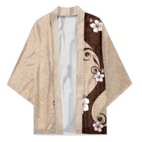 Polynesia Hibiscus Kimono Cameo Curve Motif LT05 Unisex Beige - Polynesian Pride