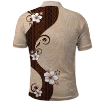 Polynesia Hibiscus Polo Shirt Cameo Curve Motif - Polynesian Pride