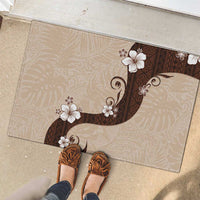 Polynesia Hibiscus Rubber Doormat Cameo Curve Motif LT05 - Polynesian Pride