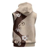 Polynesia Hibiscus Sleeveless Hoodie Cameo Curve Motif LT05 - Polynesian Pride